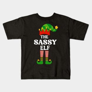 Sassy Elf Matching Family Group Christmas Party Kids T-Shirt